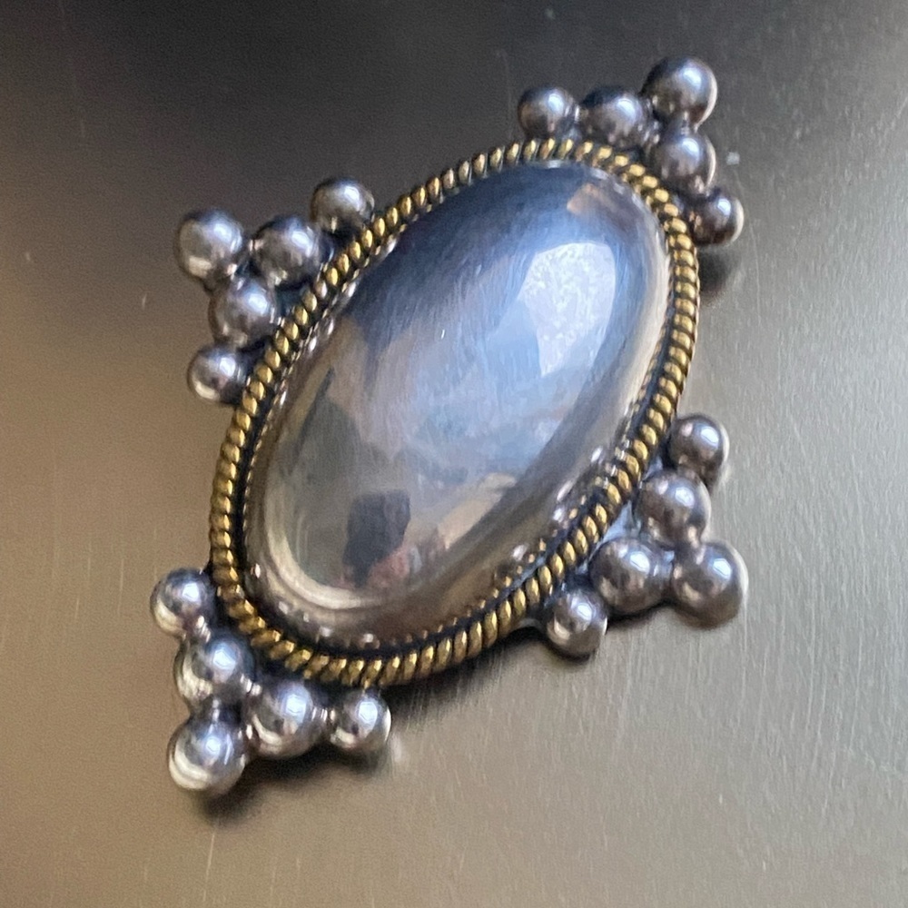 Sterling silver pin brooch necklace